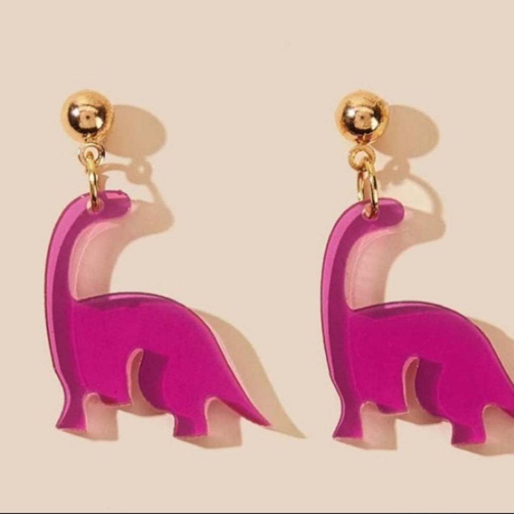 Acrylic dinosaur post earrings